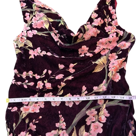 Unique vintage floral velvet burnout sleeveless dress size medium Whimsigoth - Picture 9 of 9